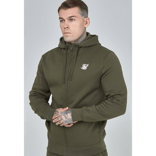 Khaki Essential Zip Through Funnel Hoodie
