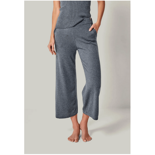 You Look Perfect Loungewear Culotte Dana - 7/8 Wide Knit Pants with Side Pockets