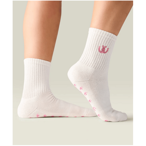 MoveActive Crew Grip Socks - Lucky Horseshoe Ivory