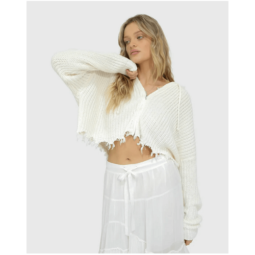 belle &amp; bloom Another Love Fringe Zip Knit - Cream